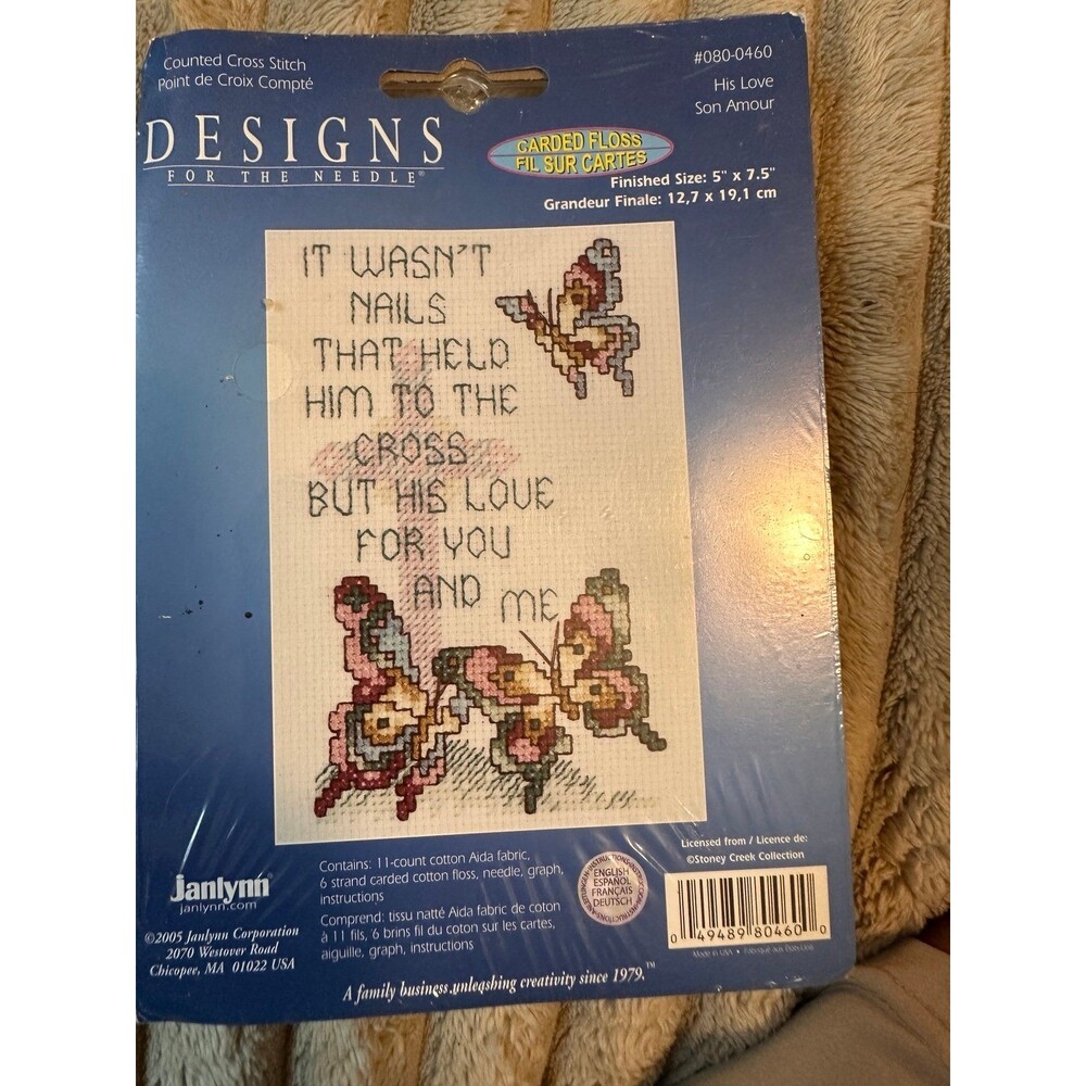 Designs For The Needle Counted Cross Stitch Kit His Love 5x7.5 NEW